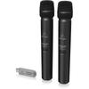 Behringer Wireless Microphone 2 Channel Digital Wireless 2 USB Type ULM202USB Black 2.4Ghz