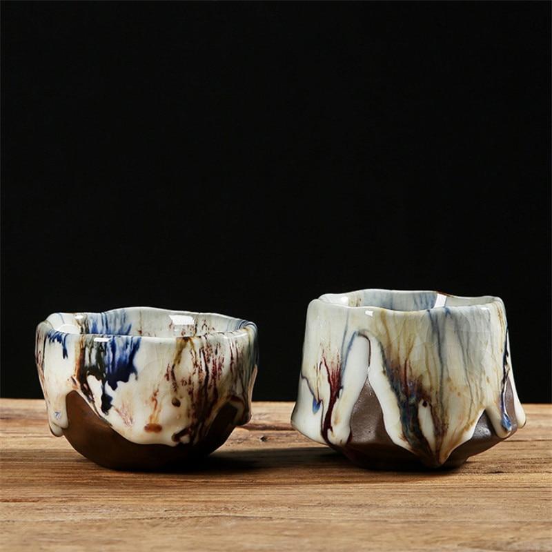 Керамическая чашка для чая с ледяной глазурью, грубая керамика ручной работы, чашка Ru Kiln Master, креативные офисные чайные чашки, посуда для напитков