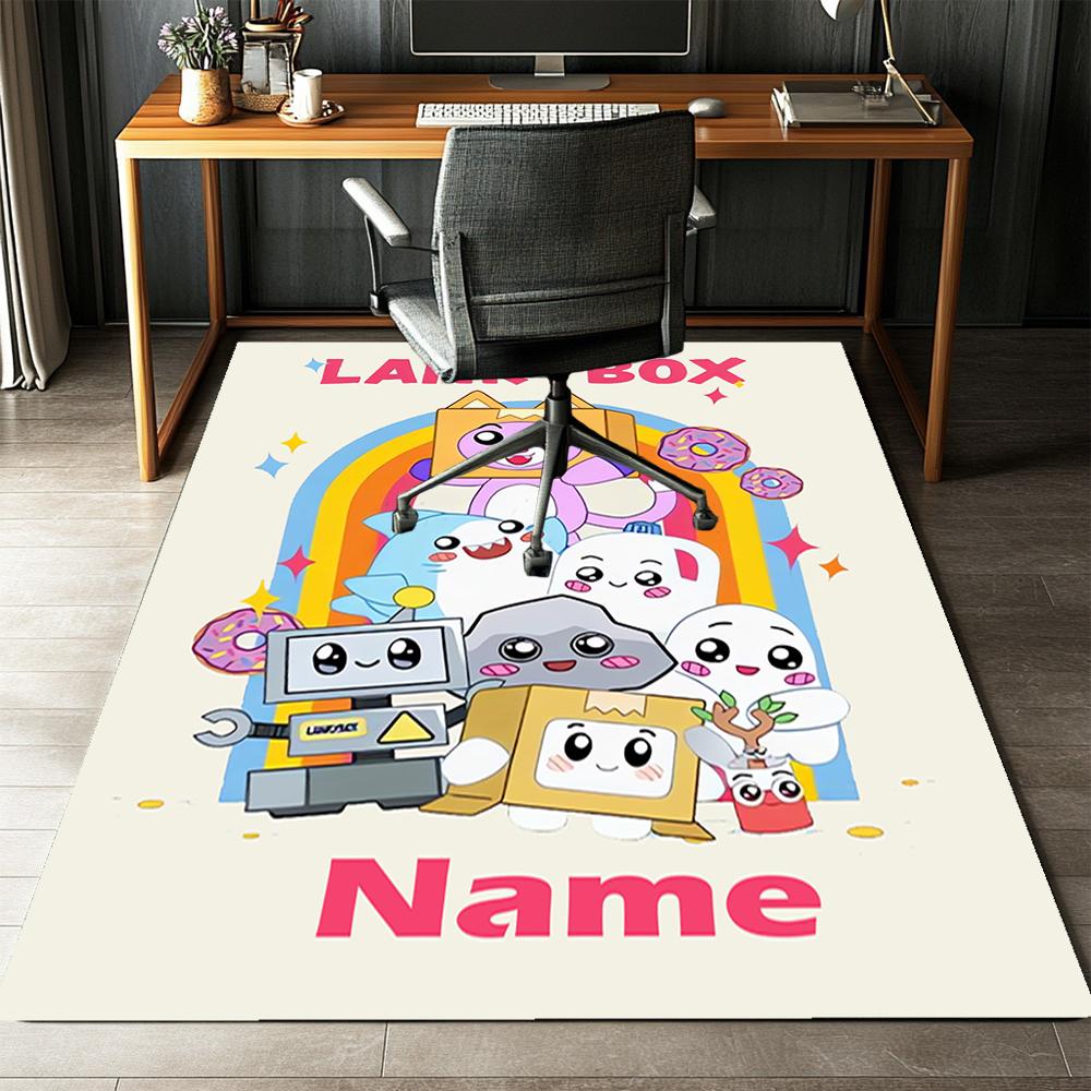 Custom Name LankyBox Printed Carpet,Rug for Office Chair Living Room Bedroom Kitchen Room Decor Gifts.