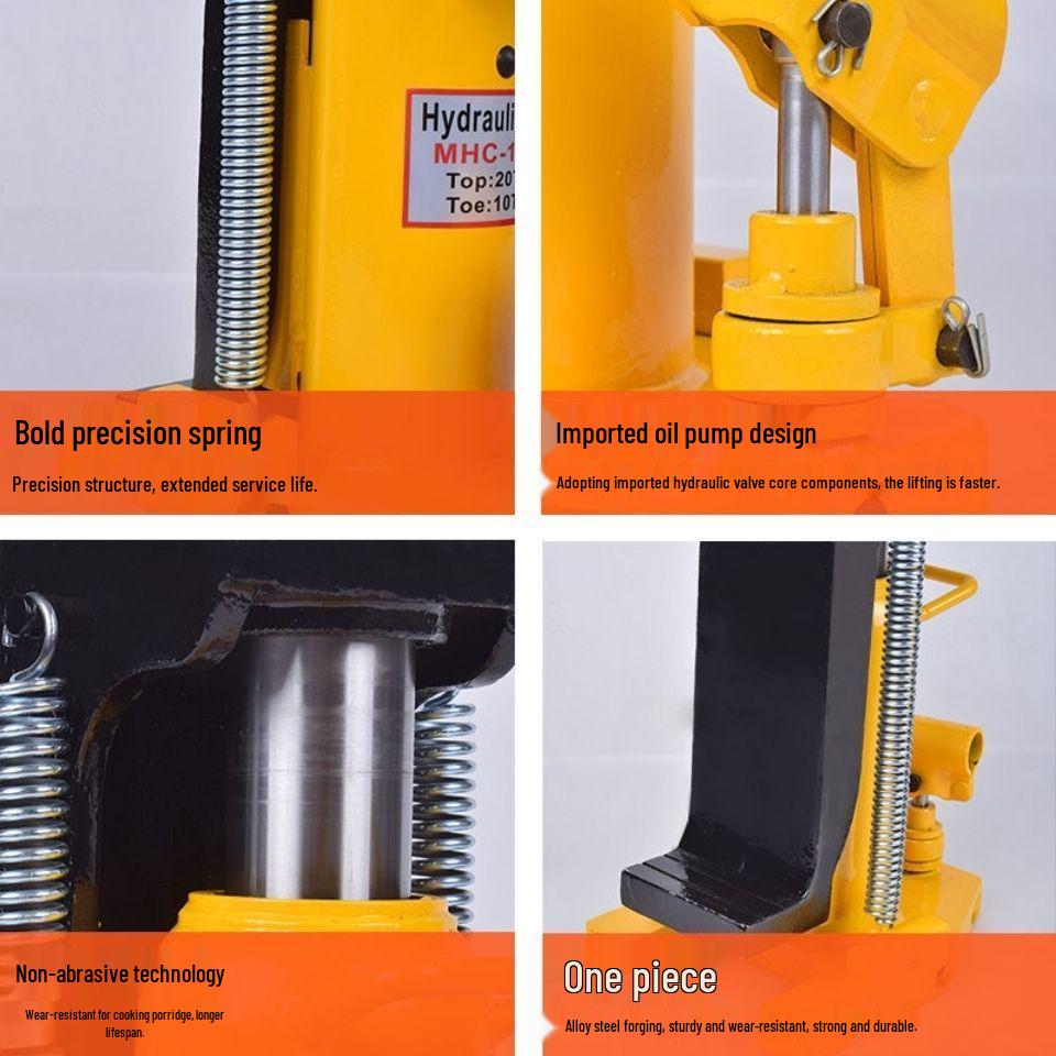 Вертикальный гидравлический когтевой домкрат-подъемник «Утиный нос»: Низкопрофильный домкрат с перекрестной головкой, грузоподъемность 5 т / 10 т / 20 т, максимальная грузоподъемность 50 тонн.