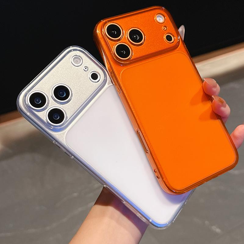 Оранжевый прозрачный силиконовый чехол для iPhone 17 16 15 14 13 Pro Max Задняя крышка Ультратонкий мягкий ТПУ чехол-оболочка для iPhone17 ProMax