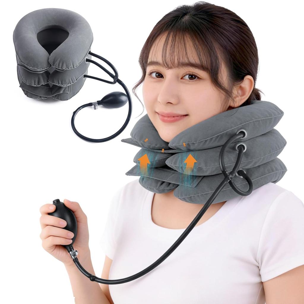 Neck supporter stretcher 2026 innovative design three-stage air lift stiffness stretch 360 fixation relief from fatigue