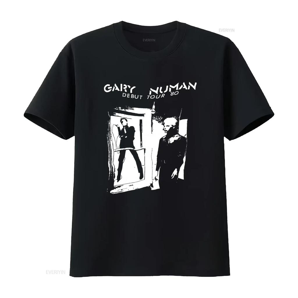 Gary Numan Debut Tour 80 Vintage Black T Shirt Rock Music Fan Breathable Comfortable graphic