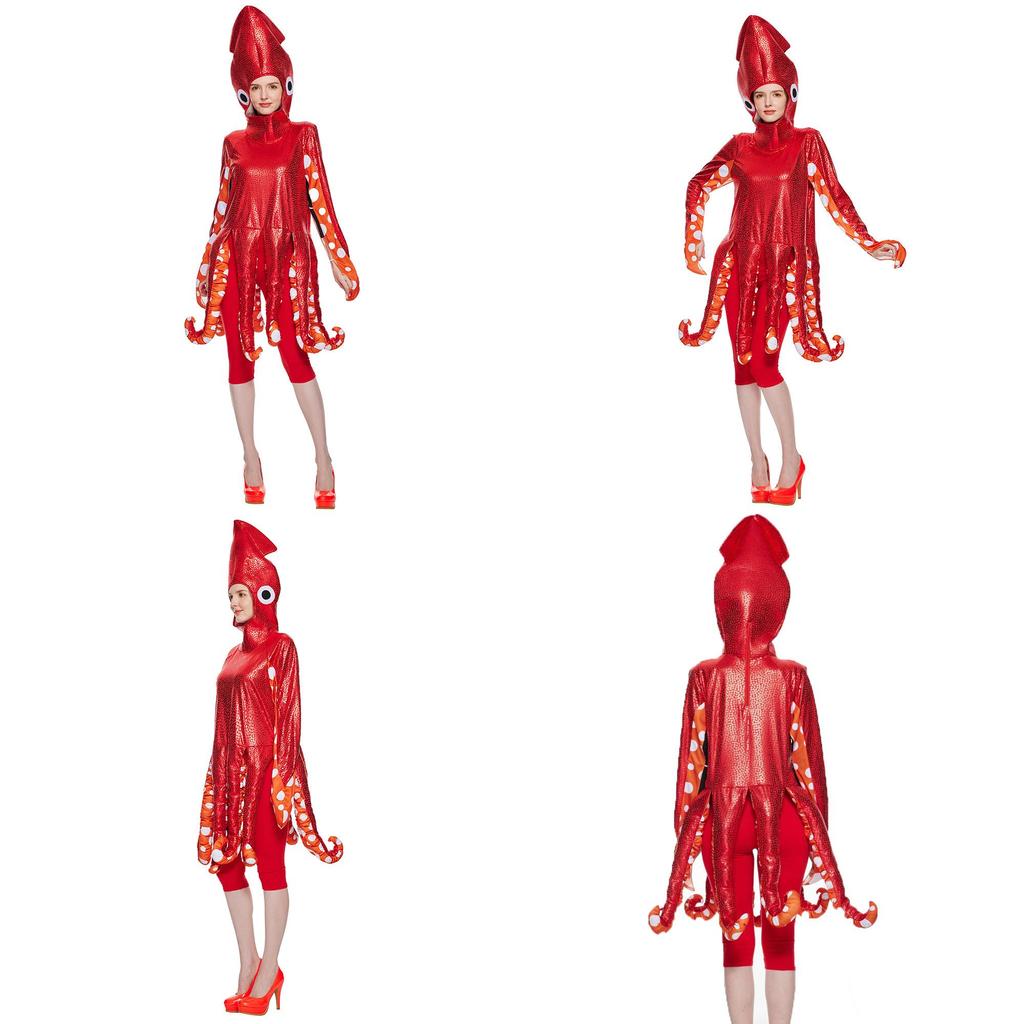 Adult Halloween Squid Outfit With Spandex Polyester For Stage Performances And Costume Parties