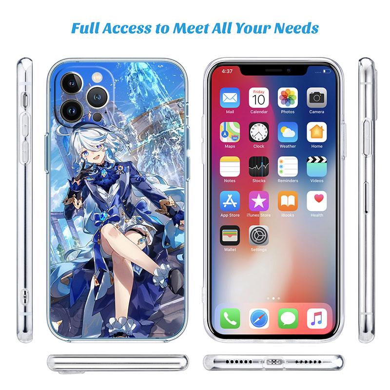 Прозрачный чехол для телефона Genshin Impact Furina для Motorola Moto G7 G8 G9 G84 G85 G73 G24 G15 Z2 Play Power Plus