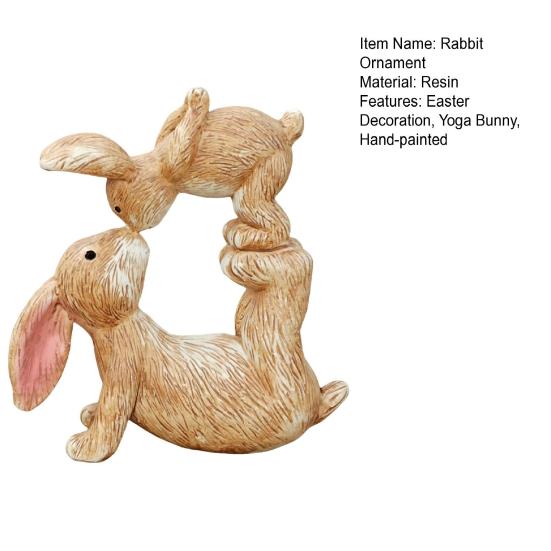 Статуэтка кролика из смолы Yousheng, скульптура кролика для занятий йогой, родитель и ребенок, пасхальный кролик, украшение для сада, двора, домашнего декора, настольная демонстрация
