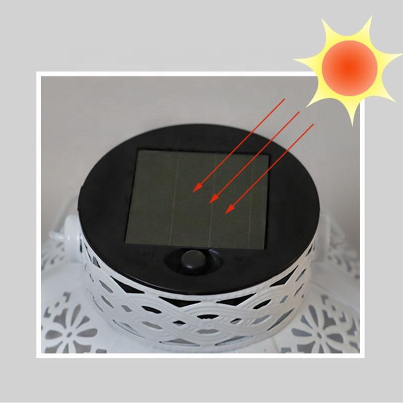 Светодиодный солнечный полый проекционный фонарь из кованого железа, солнечный подвесной светильник, украшение для сада, садовый двор, открытый