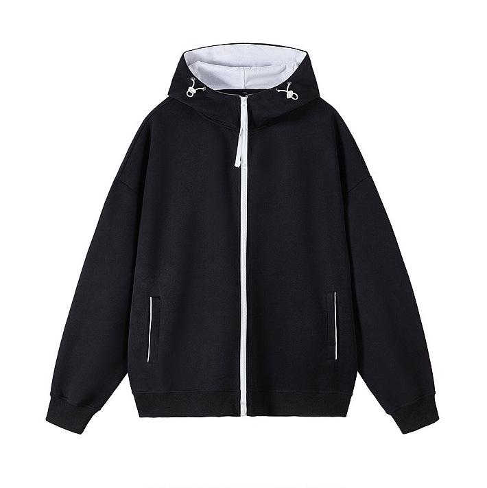 Men's Autumn Winter Color Block Zipper Hoodie - Trendy and Casual Hooded Sweatshirt