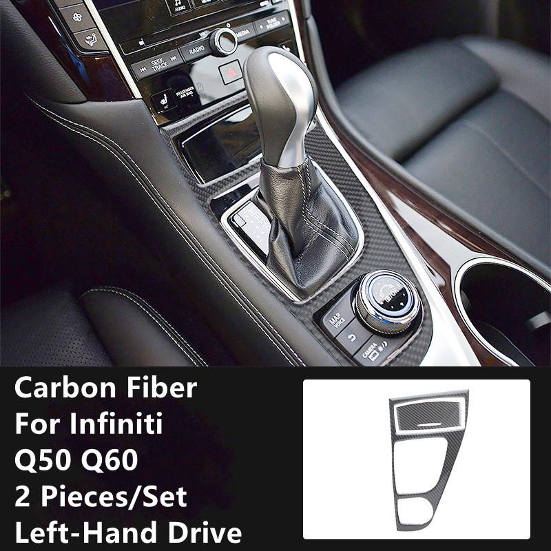 Углеродное волокно, модификация салона автомобиля, накладка, полоски, декоративные наклейки для Infiniti Q50 Q60, внутренний Стайлинг автомобиля