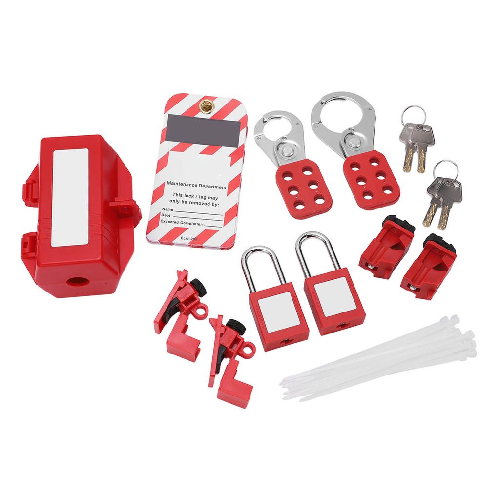 Lockout Tagout Locks Kit with Safety Padlocks Hasps Circuit Breaker Lockouts Loto Tags Carry Bag