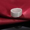 New Fashion Wide Silver Ring Female Women Solid 925 Sterling Silver Ring Braided Mesh Ring Personalized Silver Jewelry