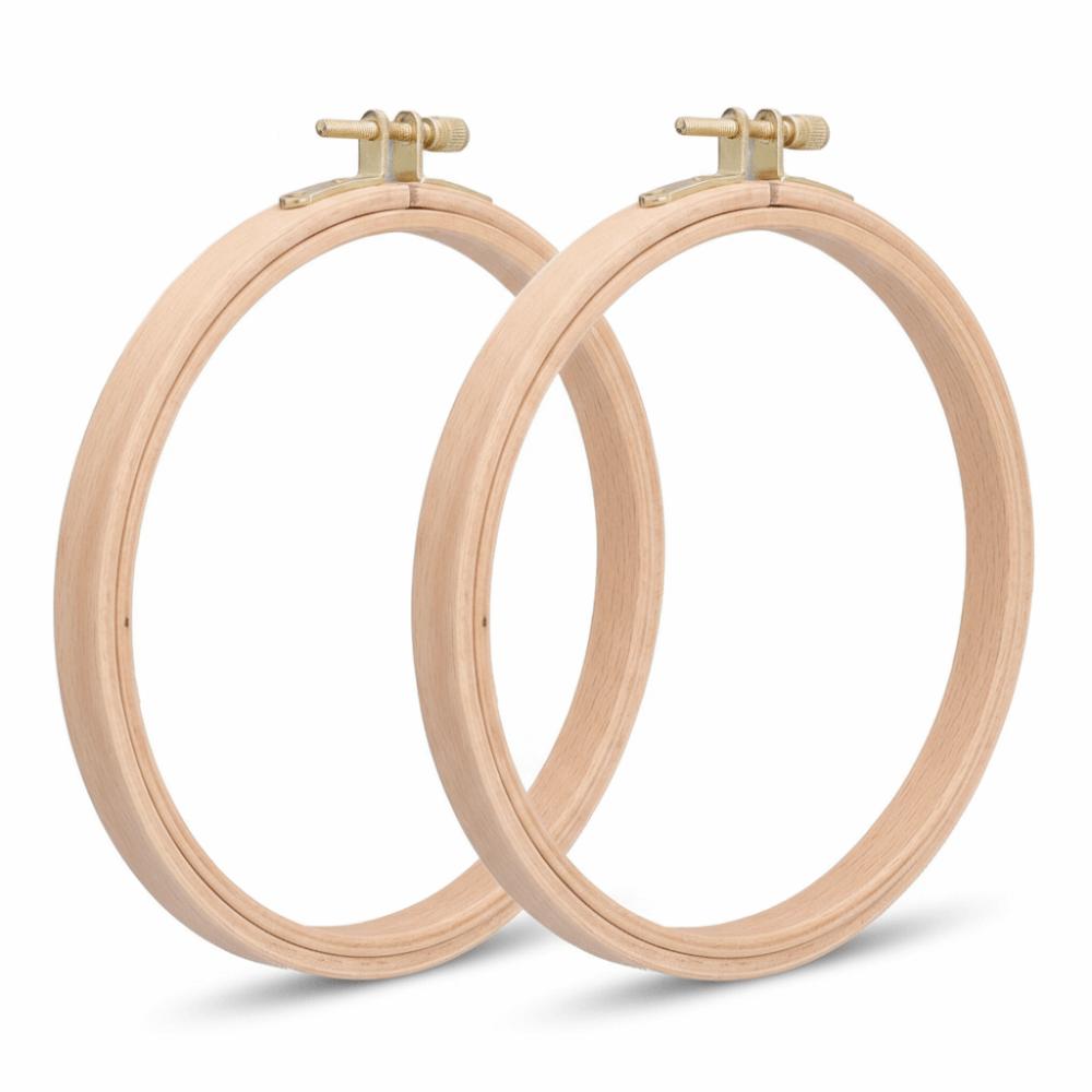 2pcs Beech Wood Cross Stitch Hoop 6 Inch Embroidery Frame Wooden Embroidery Hoop For Art Craft