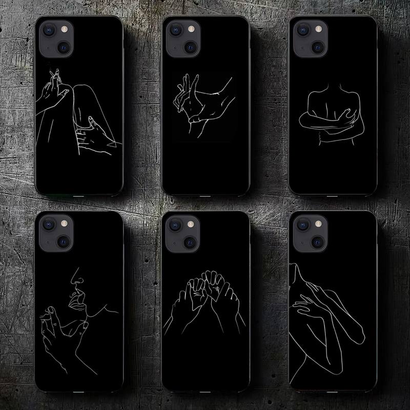 Чехол для телефона Art Simple Kiss Rose Sex Girl Body для iPhone 11 12 Mini 13 14 Pro XS Max X 8 7 6s Plus SE XR Shell