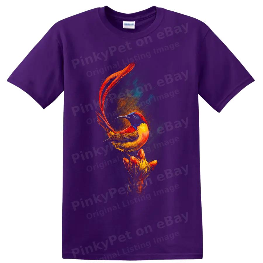 Vibrant Sunbird T Shirt Colorful Tropical Bird Art Wildlife Nature Graphic Tee