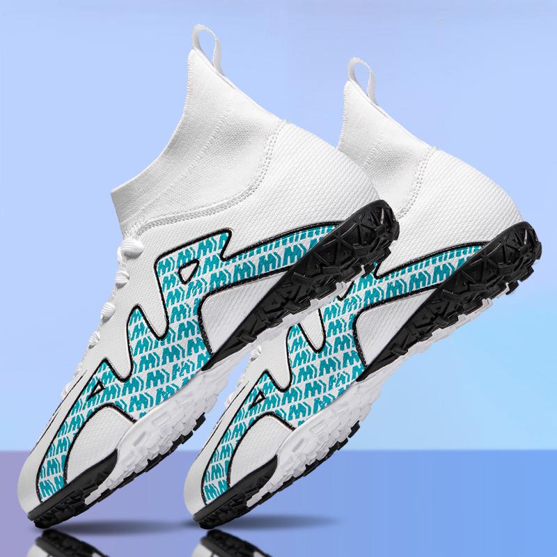 New Football Shoes Men's High-top Adult AG Spikes Artificial Grass Game Training Shoes C Romesi Sneakers Broken Nails