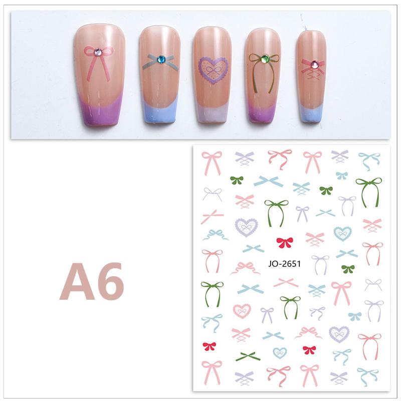 Наклейка для ногтей в виде банта Kawaii, длинная лента, бант, самоклеящиеся наклейки для дизайна ногтей своими руками, декоративные наклейки