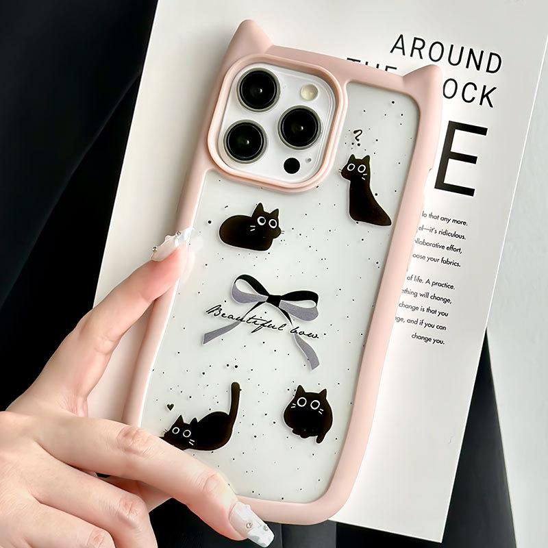 Креативный чехол для iPhone16 с кошачьими ушками, совместимый и подходящий для iPhone15 14 13plus/12/11promax