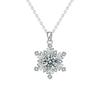 S925 Sterling Silver Snowflake Necklace for Women Versatile High-End Feel Moissanite Pendant Silver Collarbone Chain Gift