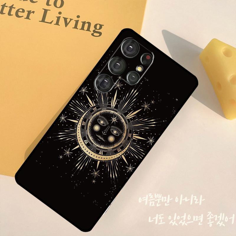 Crescent Moon Sun Phone Case For Samsung Galaxy S25 Ultra S9 S10 S20 S22 S21 S23 FE S24 Plus Back Cover Shell