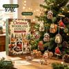 Novelty Holiday Desk Accessories Woodland Animal Advent Calendar, 24-Day Christmas Countdown Set with Forest Room Decorations Critter Ornaments,