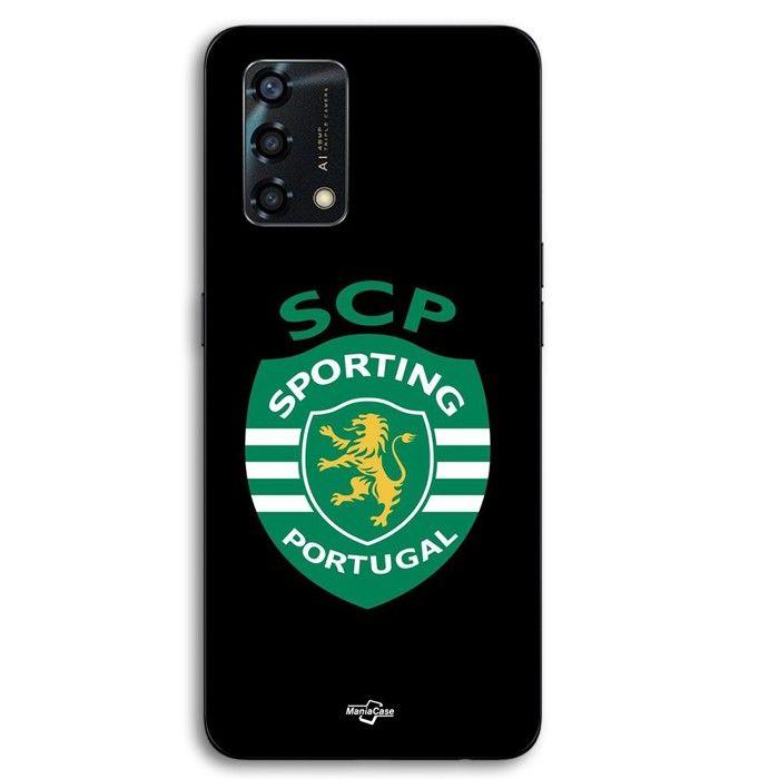 Coque pour téléphone - MANIACASE - Oppo A95 - Silicone TPU - Noir - Sporting Portugal