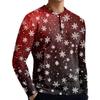Men's Casual Button-Down Sweatshirt Fashion Printed Long Sleeve Shirt Pullover