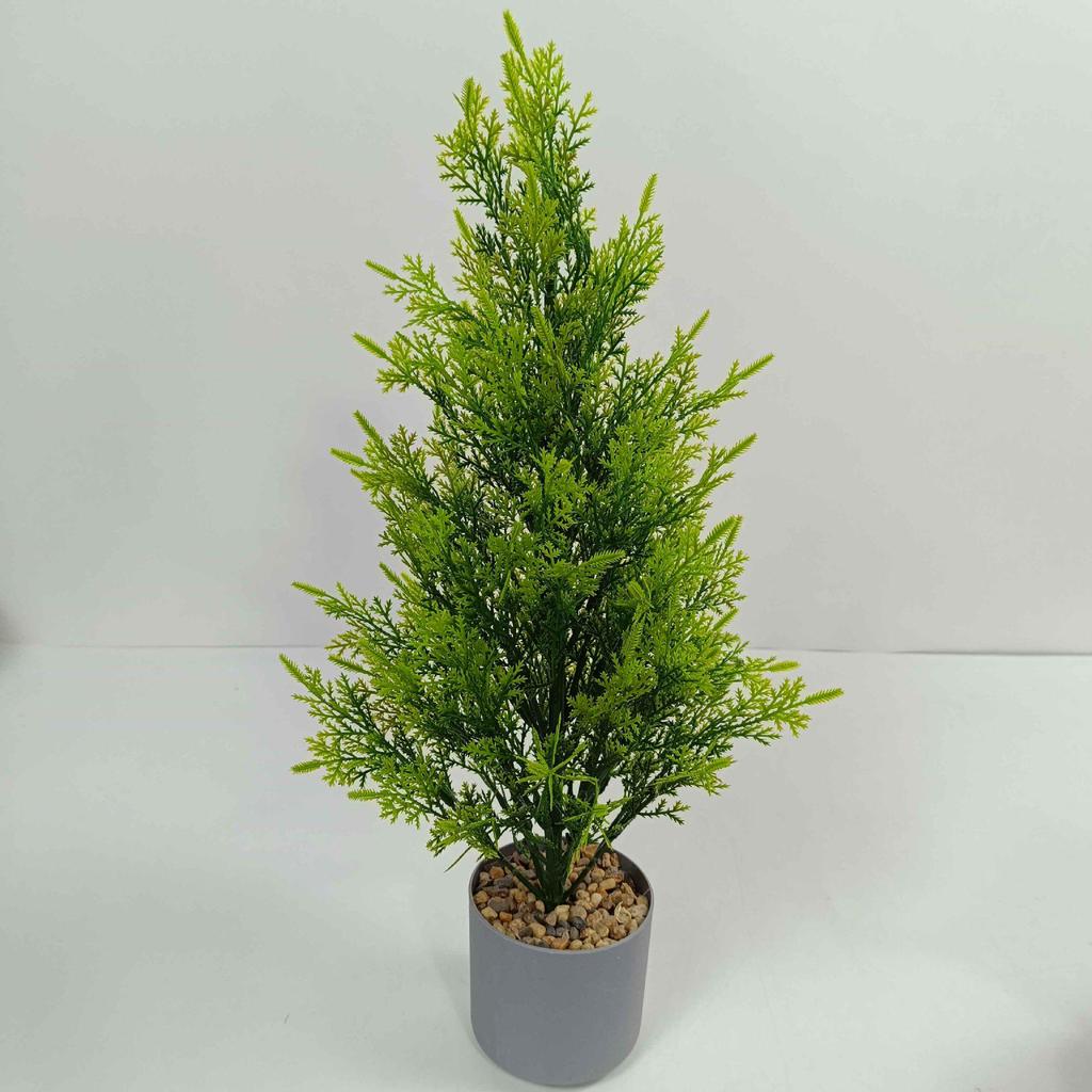 Artificial Mini Cypress Christmas Potted Plant - Festive Greenery Ornament