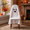 Halloween Ghost Chair Covers 1/4Pcs Covers, Spooky Face Dining Slipcover, White Pattern Decorative Seat for Home Kitchen Hotel Restaurant Party