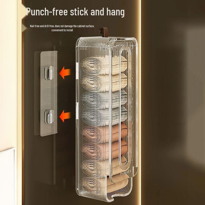 Настенный органайзер для нижнего белья и носков: Коробка для хранения нижнего белья с вешалками для маек и шорт