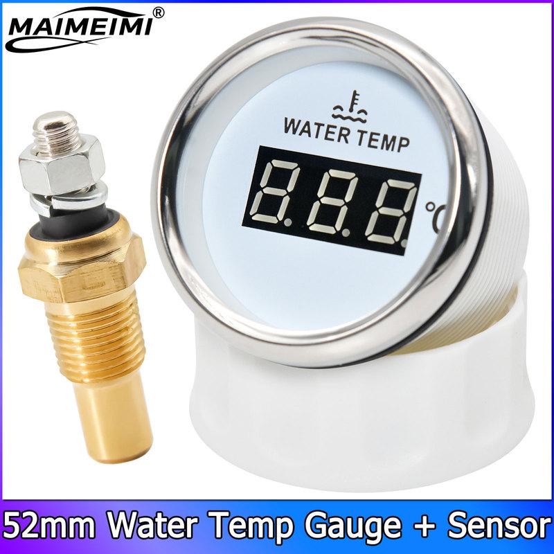 52mm Water Temp Gauge + Temperature Sensor 10mm Boat Car Motorcycle 40-120 Celsius Auto Water Temperature Meter Accessories