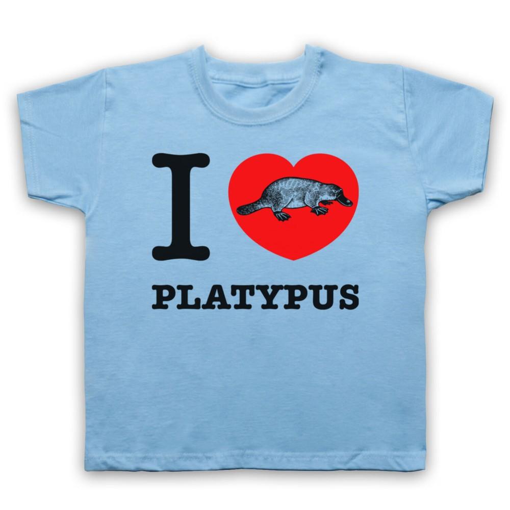I Love Platypus Duck Billed Animal Rights Lover Kids Childs T-Shirt