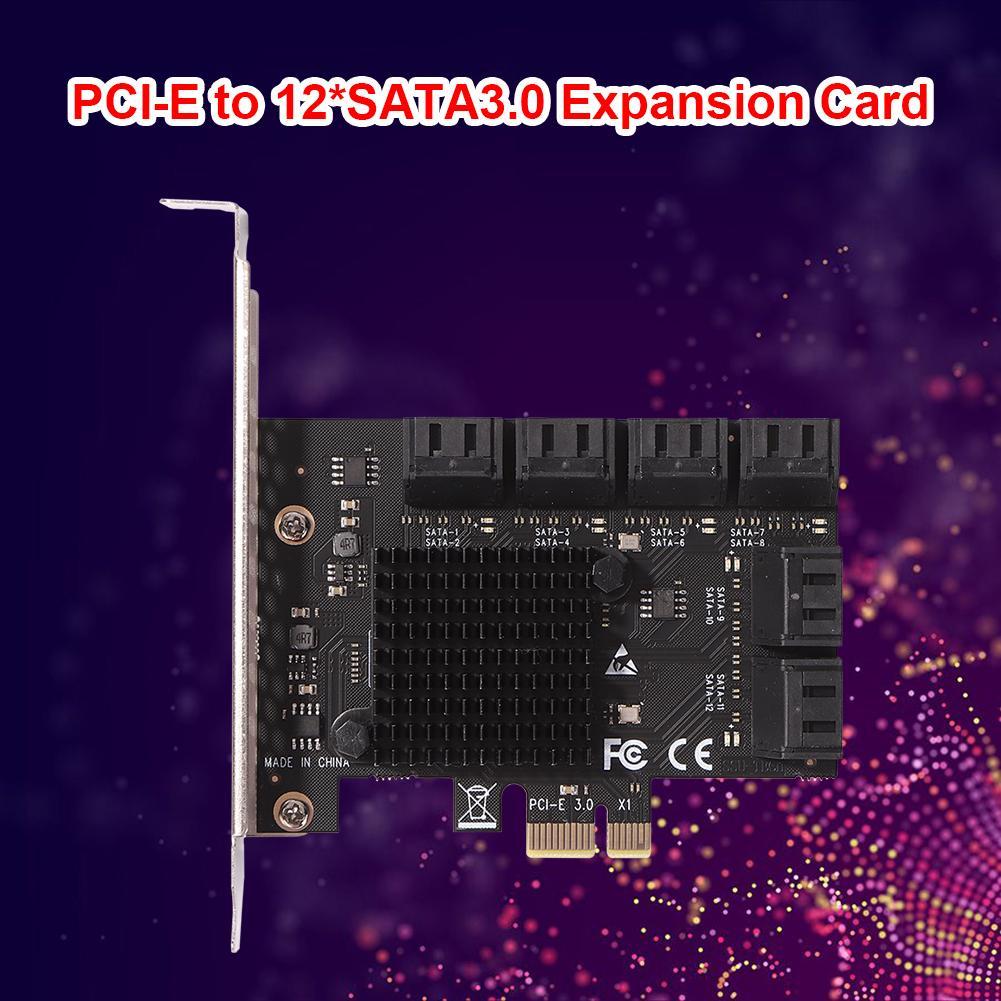 Адаптер контроллера Рабочие станции Серверы SA3112J Адаптер PCIE 12 портов 6 Гбит/с PCI-Express X1 на SATA 3.0 Карта расширения