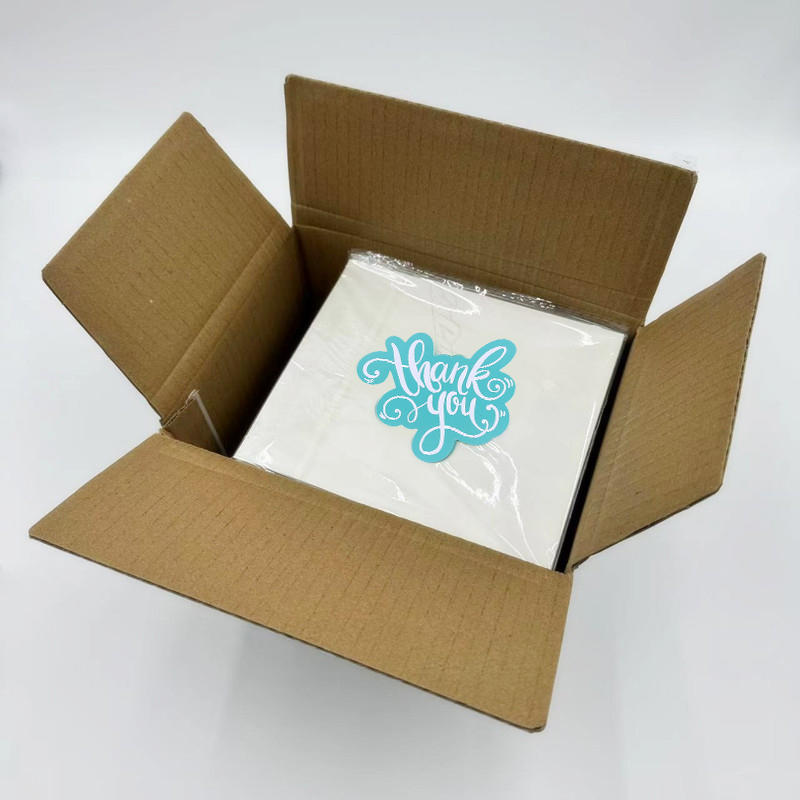 Набор из 50 уникальных минималистичных благодарственных открыток с конвертами. Креативные маленькие открытки неправильной формы для клиентов, покупателей, сотрудников.