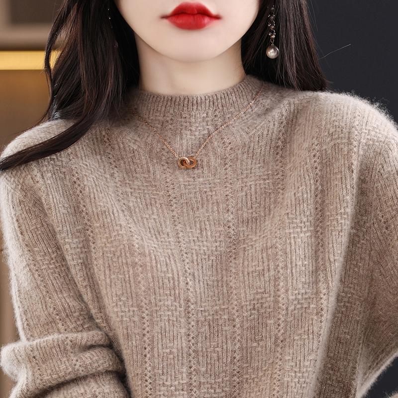 Женский кашемировый свитер Qinghe cashmere 30% кашемир 70% шерсть Женский осенне-зимний кашемировый свитер мягкий и теплый