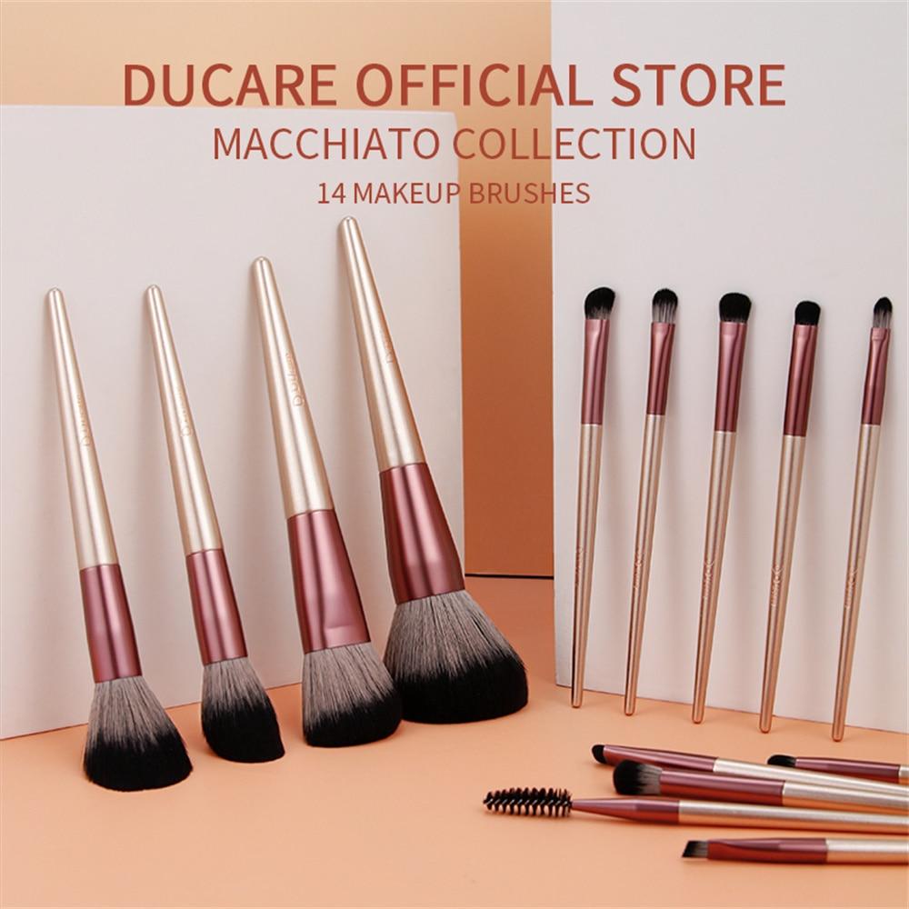 DUcare Makeup Brushes 8-14 Pcs with Makeup Bag, Cosmetic Makeup Brush Set For Foundation Blending Blush Eye Shadow Nylon Hair
