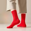 Мужские весенне-осенние однотонные антибактериальные дезодорирующие влагопоглощающие потные красные носки
