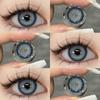 2Pcs Natural Green Colored Contacts Blue Lenses Korean Brown Eye Contacts Yearly Lens Makeup Gray Pupils Use for Eye