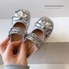 Silver Shallow Mouth Ballet Shoes Children's Leather Shoes Girls Princess Shoes Light Shoes