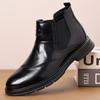 Fashion British Style Classic Brown Men's Chelsea Boots Winter New Men's Ankle Boots Fashionable Versatile High Top Casual Shoes