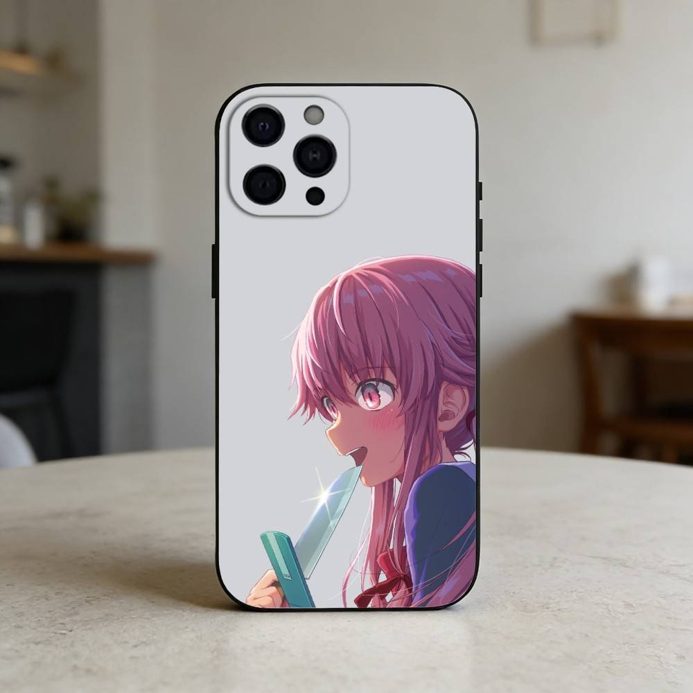 Чехол для телефона M-Mirai N-Nikki Гасай Юно Аниме для iPhone 17,16,15,14,13,12,11 Plus,Pro,Max,Mini Силиконовый черный Мягкий Чехол