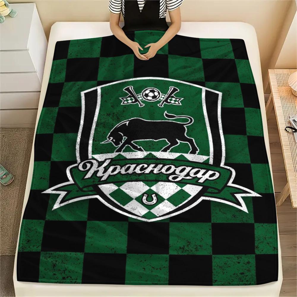 Fc Krasnodar Print Flannel Blanket, High quality Comfortable for All Seasons, Home Decor, Warmth and Comfort, Perfect for Christmas Gifts
