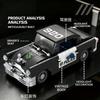 Building block set, 1:32 scale classic highway patrol police car model, handmade collectible with display base, perfect as a gif