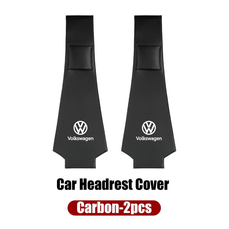 Leather Car Headrest Anti Dirty Protective Cover For VW Tiguan CC Jetta Polo Golf Passat Scirocco T-ROC Touareg Ht4
