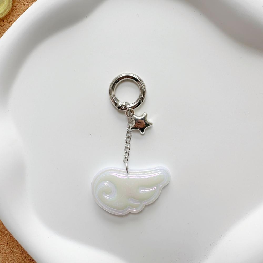 Korean Angel Wing Keychain Japanese Magical Girl Star Keychain Bag Charms Women Backpack Decoration Car Keyring