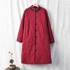 Johnature Vintage Women Long Sleeve Coats Winter Pockets Cotton Linen Solid Color Loose  Female Parkas