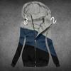 Women Winter Casual Stitching Color Jacket Zipper Sweatshirt Long Sleeve Coat