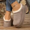 Fashion 2025 New Women Snow Boots Round Toe Slip On Soft Warm Shoes Women Winter Solid Color Platform Ankle Boots Woman Zapatos De Mujer