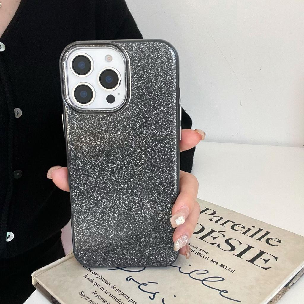 Ins легкая роскошь блестки подходит для iPhone16Pro max Apple 17 чехол для мобильного телефона 15/14 простой однотонный мягкий чехол