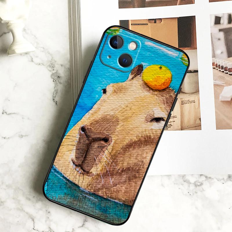 Чехол для телефона «Капибара в спа» для iPhone 17 16 15 14 13 12 11 Pro Max Plus 12 13 Mini 16e 17 Air Cover Coque
