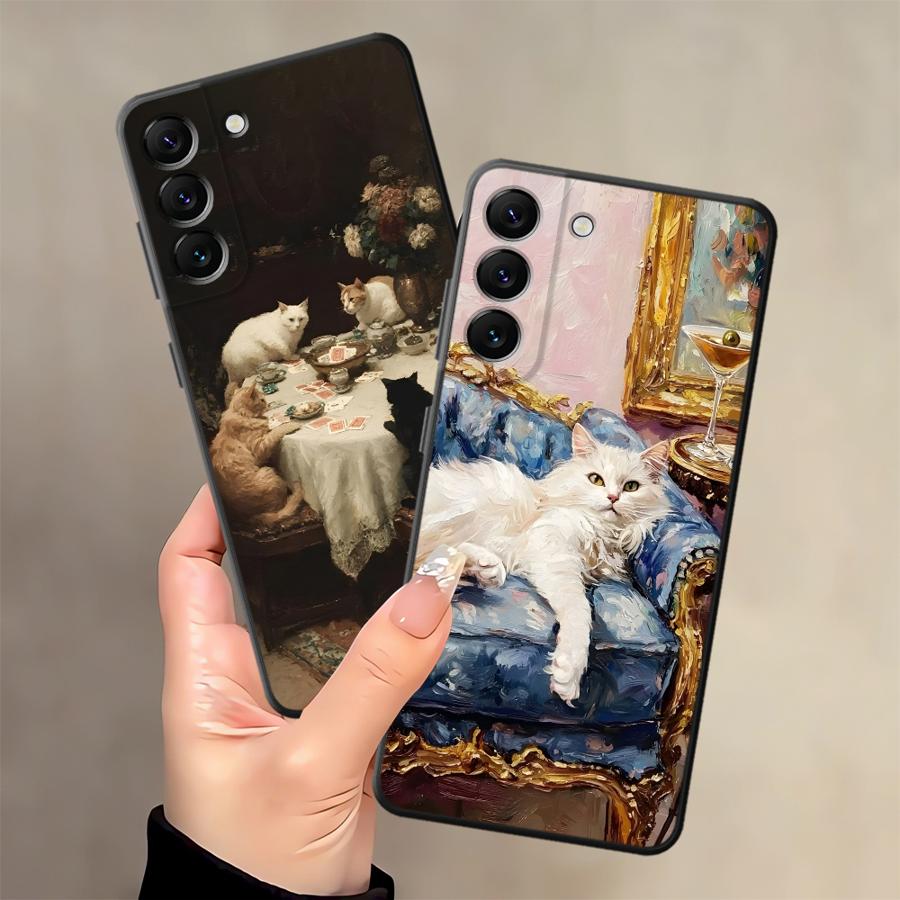 Чехол для телефона для Samsung Galaxy A73 A51 A57 A15 A52 A36 A06 A55 A37 A05 A25 A16 A23 A53 A17 A50 A70 A13 A12 A41 Мультяшное масло
